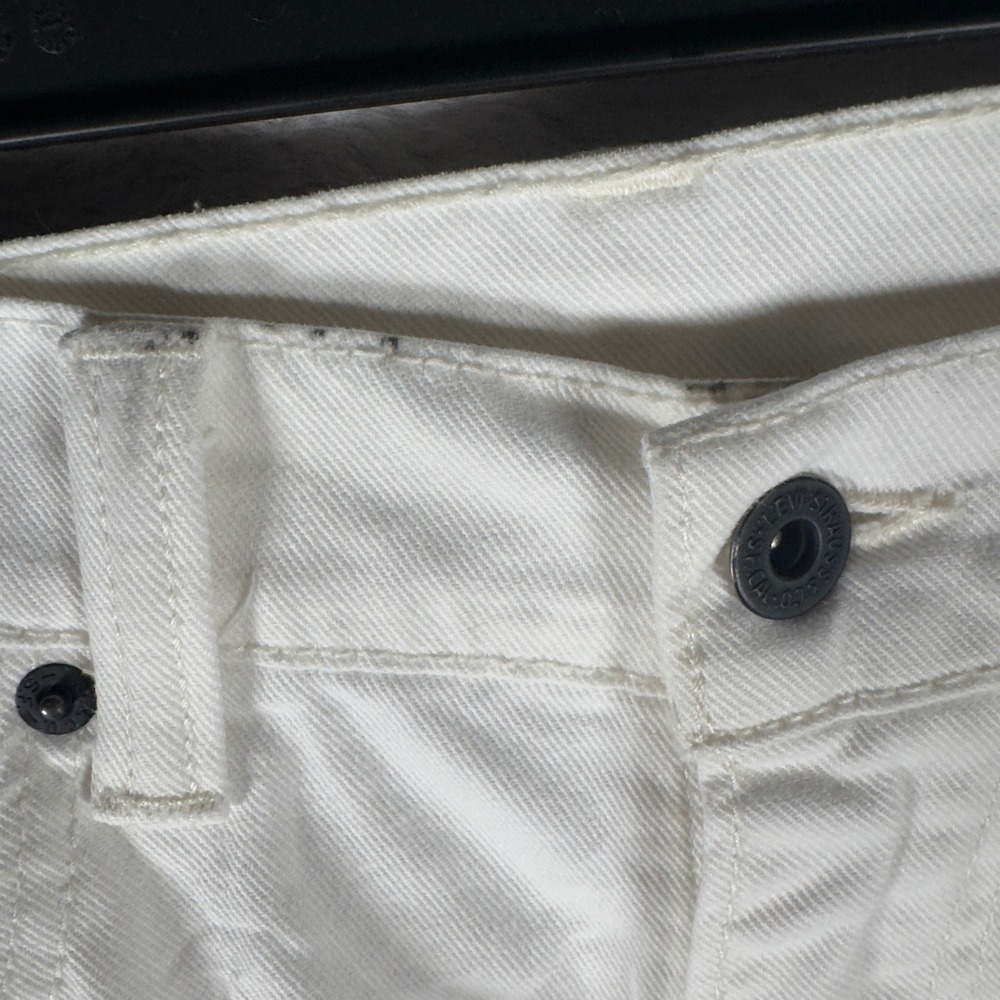 Levis 511 Skinny Jeans Mens 34x32 White Denim Vintage Y2K Stretch Pants - Picture 4 of 13